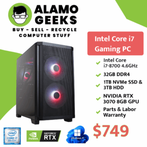 Custom Gaming PC - Intel Core i7-8700 4.6GHz | 32GB RAM | 1TB NVME SSD | NVIDIA RTX 3070
