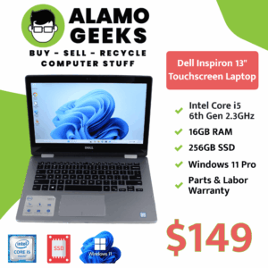 Dell Inspiron 13 Touchscreen Laptop - Intel Core i5 6th Gen | 16GB DDR4 | 256GB SSD | WIN 11