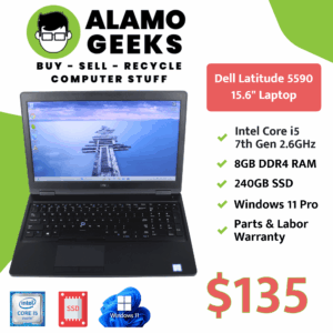 Dell Latitude 5590 15.6" Laptop - Intel Core i5 2.6GHz | 8GB DDR4 RAM | 240GB SSD | WIN 11