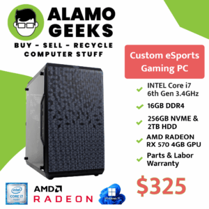 Custom eSports Gaming PC - Intel Core i7-6700 3.4GHz | 16GB RAM | 256GB NVME SSD | AMD RADEON GPU