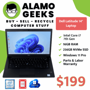Dell Latitude 7480 14" Laptop - Intel Core i7 2.8GHz | 16GB RAM | 256GB NVMe SSD | WIN 11