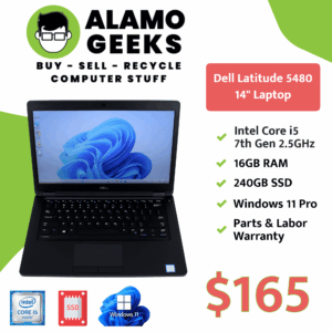Dell Latitude 5480 14" Laptop - Intel Core i5 7th Gen 2.5GHz | 16GB | 240GB SSD | WIN 11