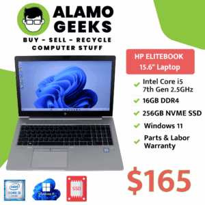 HP EliteBook 650 G4 15.6" Laptop - Intel Core i5 7th Gen 2.5GHz | 16GB | 256GB NVMe SSD | WIN 11