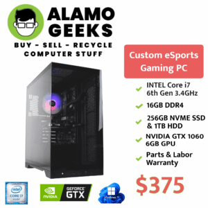 eSports Gaming PC - Intel Core i7 3.4GHz | 16GB DDR4 | 256GB NVME SSD & 1TB HDD | NVIDIA GTX 1060 GPU