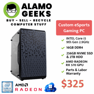 eSports Gaming PC - Intel Core i5 9th Gen | 16GB DDR4 RAM | 256GB NVME SSD | AMD RADEON GPU