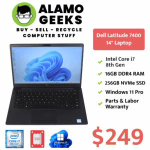 Dell Latitude 7400 14" Laptop - Intel Core i7 8th Gen | 16GB DDR4 | 256GB NVMe SSD | WIN 11