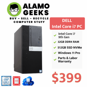Dell Optiplex 7070 MT PC - Intel Core i7-9700 | 32GB | 512GB NVMe SSD & 3TB HDD | WIN 11 PRO