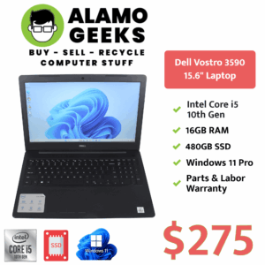 Dell Vostro 15.6" Laptop - Intel Core i5 10th Gen | 16GB DDR4 | 480GB SSD | WIN 11