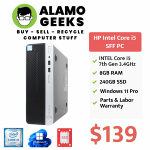 HP ProDesk 400 G4 SFF PC - Intel Core i5 7th Gen | 8GB DDR4 | 240GB SSD | WIN 11