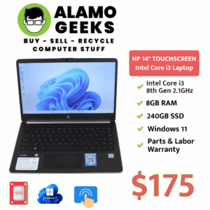 HP 14" Touchscreen Laptop - Intel Core i3 8th Gen 2.1GHz | 8GB DDR4 | 240GB SSD | WIN 11