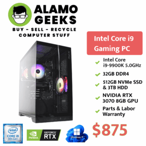 Custom Gaming PC | Intel Core i9-9900K 5.0GHz | 32GB RAM | 512GB NVME SSD & 3TB HDD | NVIDIA RTX 3070