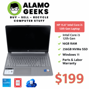 HP 15.6" Laptop - Intel Core i5 12th Gen | 16GB DDR4 | 256GB NVMe SSD | Grade B