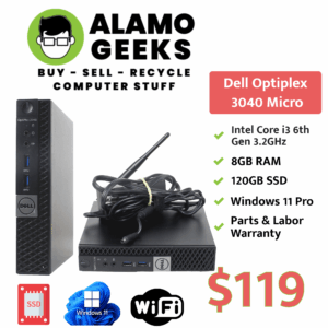 Dell Optiplex 3040 Micro PC Intel Core i3-6100T | 8GB | 120GB SSD | WIN 11