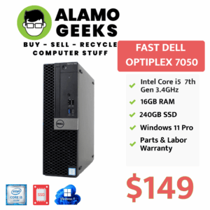 Dell Optiplex 7050 SFF PC - Intel Core i5-7500 3.40GHz | 16GB DDR4 | 240GB SSD | WIN 11 PRO