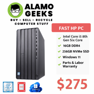 HP Envy Tower PC - Intel Core i5 8th Gen | 16GB DDR4 | 256GB NVMe SSD | WiFi | WIN 11