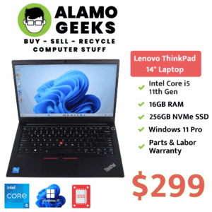 Lenovo ThinkPad E14 Gen 2 14" Laptop - Intel Core i5 11th Gen | 16GB | 256GB NVMe SSD | WIN 11