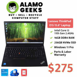 Lenovo ThinkPad E15 Gen 2 15.6" Laptop - Intel Core i5 11th Gen | 16GB | 256GB NVMe SSD | WIN 11