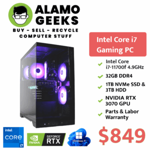 Custom Gaming PC | Intel Core i7-11700f 4.9GHz | 32GB RAM | 1TB NVME SSD | NVIDIA RTX 3070 GPU