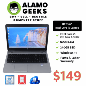 HP ProBook 650 G3 15.6" Laptop - Intel Core i5-7200u 2.5GHz | 16GB | 240GB SSD | WIN 11