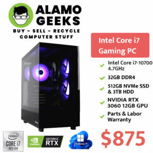 Custom Gaming PC | Intel Core i7-10700 4.7GHz | 32GB RAM | 512GB NVME SSD | NVIDIA RTX 3060 12GB