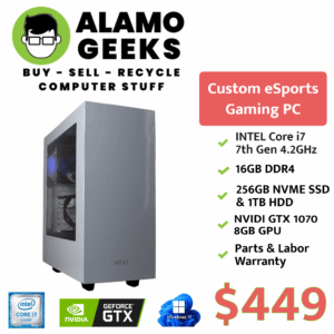 eSports Gaming PC - Intel Core i7 4.2GHz | 16GB DDR4 | 256GB NVME SSD & 1TB HDD | NVIDIA GTX 1070 8GB GPU