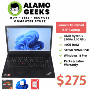 Lenovo ThinkPad E595 15.6" Laptop - AMD Ryzen 5 3500U | 16GB | 512GB NVMe SSD | WIN 11