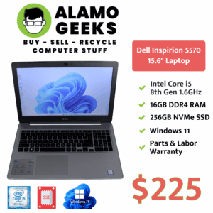 Dell Inspiron 5570 15.6" Laptop - Intel Core i5 8th Gen | 16GB | 256GB NVMe SSD | WIN 11