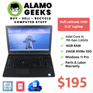 Dell Latitude 5590 15.6" Laptop - Intel Core i5 2.5GHz | 16GB DDR4 RAM | 240GB SSD | WIN 11