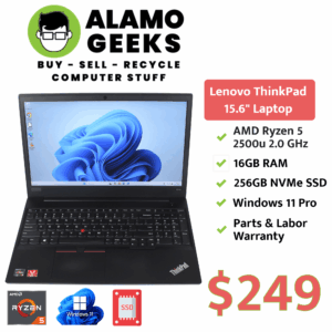 Lenovo ThinkPad E585 15.6" Laptop - AMD Ryzen 5 2600U 2.0GHz | 16GB | 256GB NVMe SSD | WIN 11