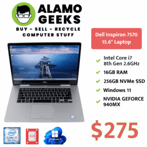 Dell Inspiron 15.6" Touchscreen Laptop - Intel Core i7 | 16GB | 256GB NVMe SSD | NVIDIA GPU