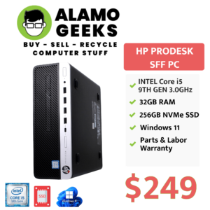 HP EliteDesk SFF PC - Intel Core i5 9th Gen 3.0GHz | 16GB DDR4 | 256GB NVMe SSD | WIN 11