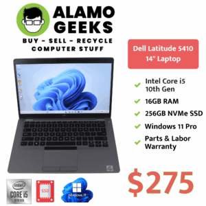 Dell Latitude 5410 14" Laptop - Intel Core i5 10th Gen | 16GB | 256GB NVMe SSD | WIN 11 PRO