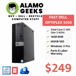 Dell Optiplex 5050 SFF PC - Intel Core i7-6700 3.4GHz | 16GB DDR4 | 480GB SSD | WIN 11 PRO