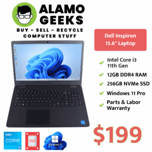 Dell Inspiron 3501 15.6" Laptop - Intel Core i3 11th Gen | 12GB DDR4 | 256GB NVMe SSD | WIN 11