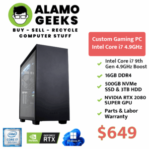 Custom Gaming PC - Intel Core i7 4.9GHz | 16GB RAM | 500GB NVME SSD | NVIDIA RTX 2080 SUPER