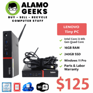 Lenovo ThinkCentre M700 Tiny PC - Intel Core i5 2.2GHz | 16GB | 240GB SSD | WiFi | WIN 11