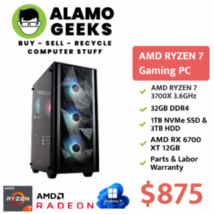 Custom Gaming PC | AMD RYZEN 7 3.6GHz | 32GB RAM | 1TB NVME SSD | AMD RX 6700 XT 12GB