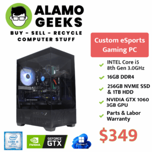 eSports Gaming PC - Intel Core i5 8th Gen | 16GB DDR4 RAM | 256GB NVME SSD | NVIDIA GTX 1060 GPU
