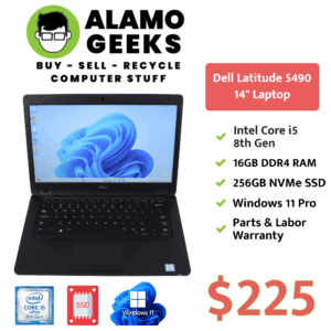 Dell Latitude 5490 14" Laptop - Intel Core i5 8th Gen | 16GB RAM | 240GB SSD | WIN 11 PRO
