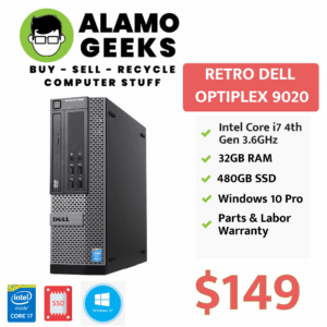 RETRO Dell Optiplex 9020 SFF PC - Intel Core i7 3.6GHz | 32GB | 480GB SSD | WIN 10