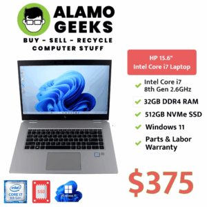 HP EliteBook 15.6" Laptop - Intel Core i7 8th Gen | 32GB | 512GB NVMe SSD | WIN 11