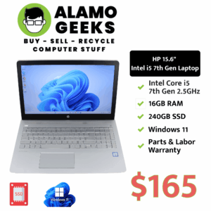 HP Pavilion 15.6" Laptop - Intel Core i5 7th Gen | 16GB | 240GB SSD | DVDRW | WIN 11