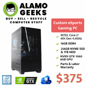 eSports Gaming PC - Intel Core i7 3.4GHz | 16GB DDR4 | 256GB NVME SSD & 1TB HDD | NVIDIA GTX 1060 GPU
