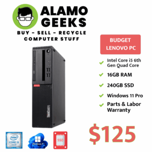 Lenovo ThinkCentre M710s SFF PC - Intel Core i5 3.2GHz | 16GB | 240GB SSD | WIN 11