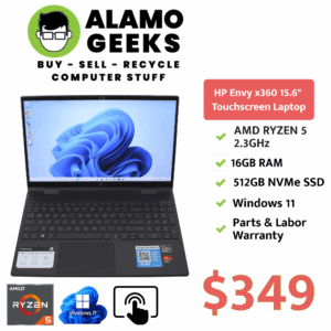 HP Envy X360 15.6" Touchscreen Laptop - AMD RYZEN 5 2.3GHz | 16GB | 512GB NVMe SSD