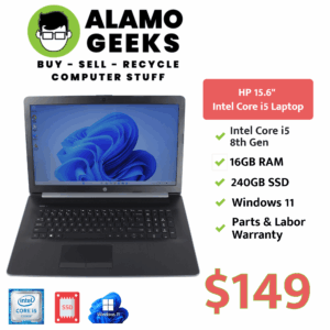 HP 17.3" Laptop - Intel Core i5 8th Gen | 16GB | 240GB SSD | DVDRW | WIN 11