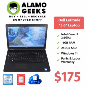 Dell Latitude 5580 15.6" Laptop - Intel Core i5 7th Gen 2.8GHz | 16GB | 240GB SSD | WIN 11 PRO