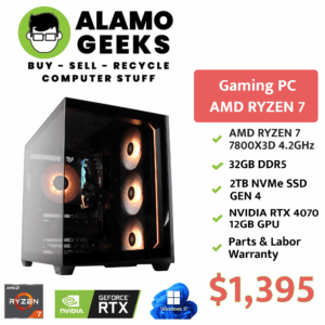 Powerful Gaming PC - AMD RYZEN 7 4.2GHz | 32GB DDR5 RAM | 2TB NVME SSD | NVIDIA RTX 4070