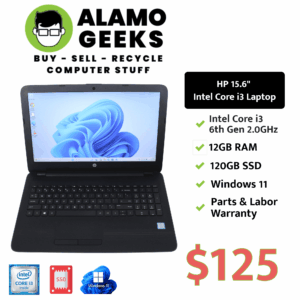 HP 250 G5 15.6" Laptop - Intel Core i3 2.0GHz | 12GB | 120GB SSD | DVDRW | WIN 11