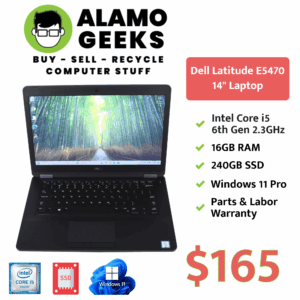 Dell Latitude E5470 14" Laptop - Intel Core i5 6th Gen 2.6GHz | 16GB | 240GB SSD | WIN 11 PRO